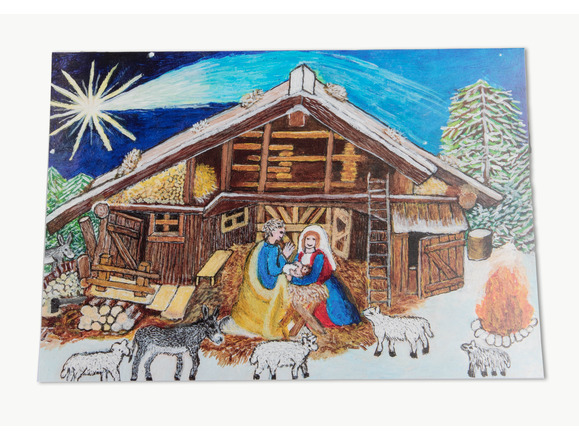 Weihnachtskarte Krippe klassisch