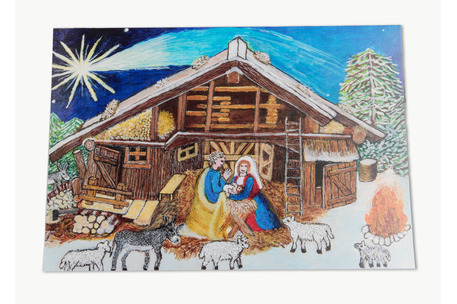 Weihnachtskarte Krippe klassisch