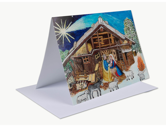 Weihnachtskarte Krippe klassisch