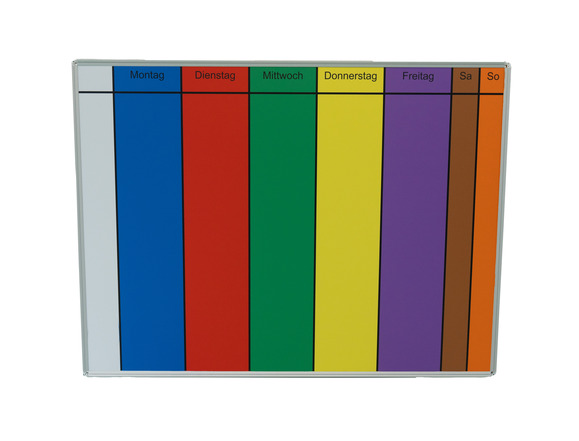 Wochentafel gross magnetisch, mit ungleichen Spaltenbreiten