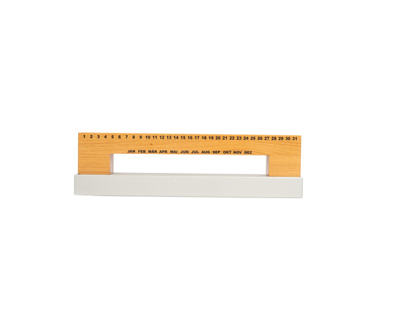 Ewigenkalender mit Aluminiumsockel farblos