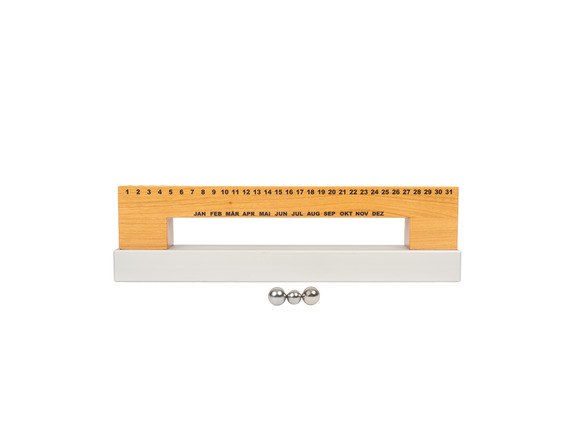 Ewigenkalender mit Aluminiumsockel farblos