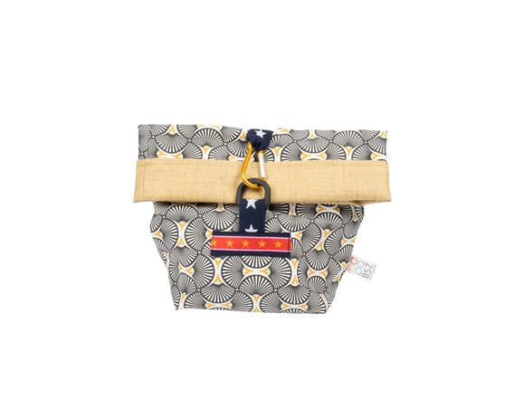 Allzweckbeutel gross Blau/ Blätter