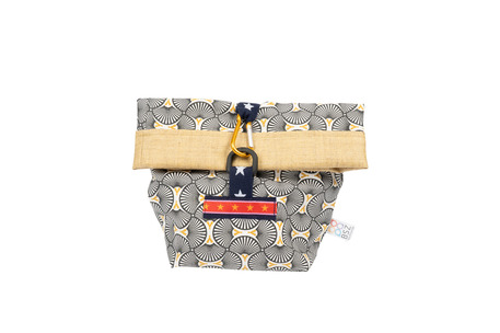 Allzweckbeutel gross Blau/ Blätter